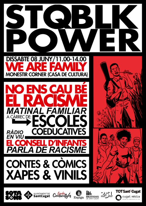 ✊🏿👊 Matinal familiar "No ens cau bé el racisme"  

🙌🏿Organitza Escoles Coeducatives i <a href="/StQBlack/">Sotasons</a>, amb la participació del Consell d'infants de la ciutat i la col·laboració de @bibliotequesstc <a href="/cugatmedia/">Cugat Mèdia</a>