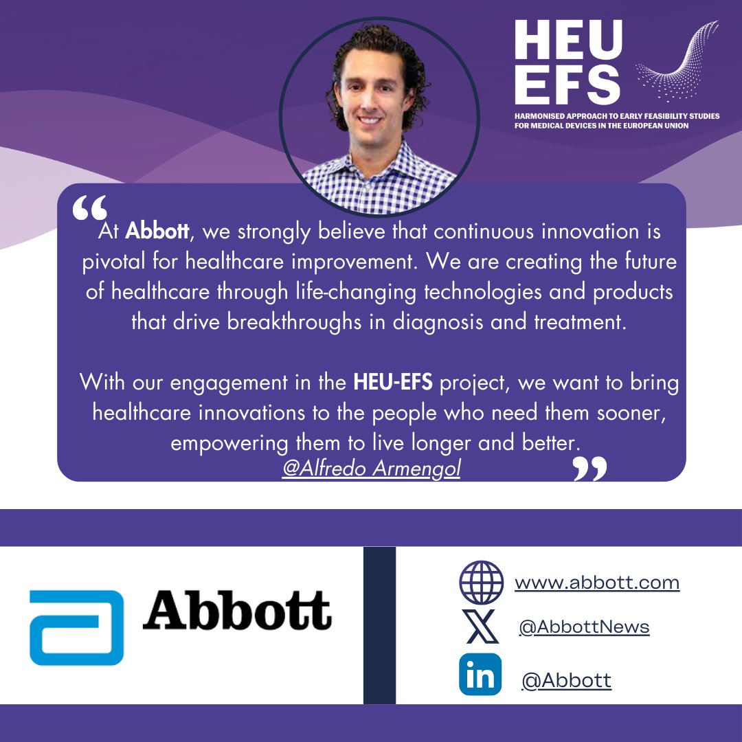 Honoured to partner with @AbbottNews and Alfredo Armengol, Divisional Vice President EMEA, on the @HEUEFS project🤝 Abbott leads #HealthcareInnovation and #PatientCare with innovative diagnostics & medicines. Together, we aim to develop harmonised methodologies for #EFS