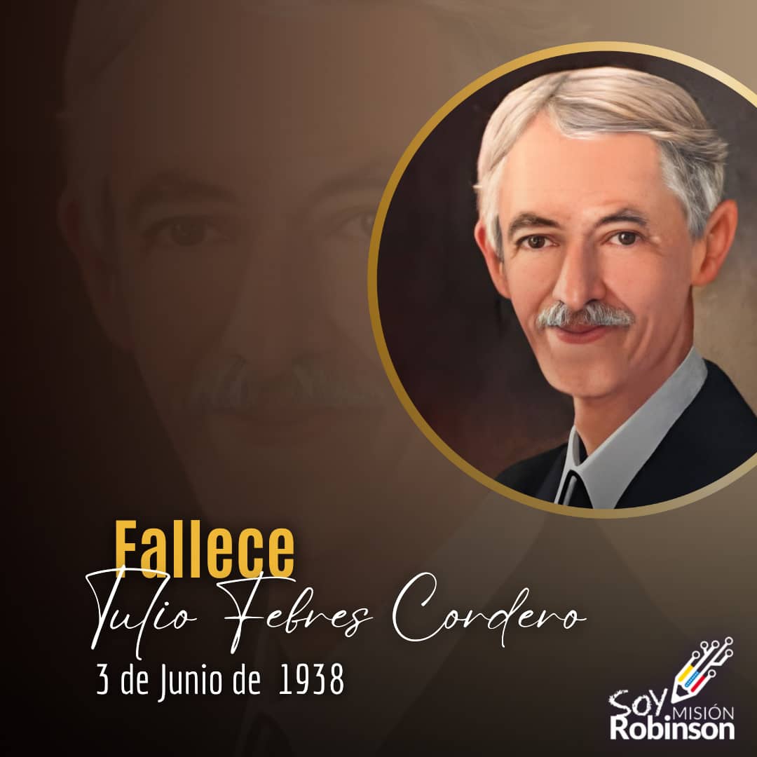 Conmemoramos los 86 años del fallecimiento de Tulio Febres Cordero, escritor, historiador, profesor y periodista. Realizó un aporte fundamental a la cultura intelectual venezolana.

#LikeParaNicolás 

<a href="/NicolasMaduro/">Nicolás Maduro</a> 
<a href="/_LaAvanzadora/">Yelitze Santaella</a> 
<a href="/Sociabolivarian/">Lilian Oropeza</a>