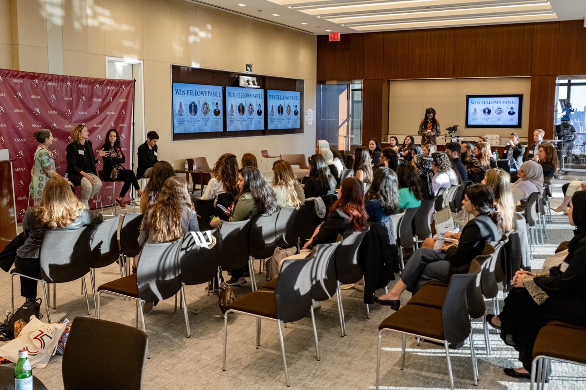 EtijahCoaching's tweet photo. We concluded our WIn Fellowship 2024 journey with an inspiring round-table on entrepreneurship at Stone Point and a panel at @ABANAnews. Discussing women's empowerment in financial services and the experiences of women entrepreneurs in MENA, truly motivating! 
#WInFellowship https://t.co/tS0jZ0Zckc