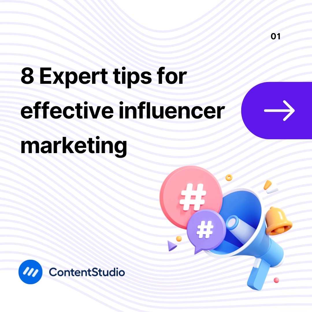 ContentStudioio's tweet image. Boost your brand&apos;s visibility and engagement with these 8 expert tips for effective influencer marketing. 

Discover proven strategies to collaborate with influencers and maximize your marketing impact.

#InfluencerMarketing #MarketingTips #ContentStudio