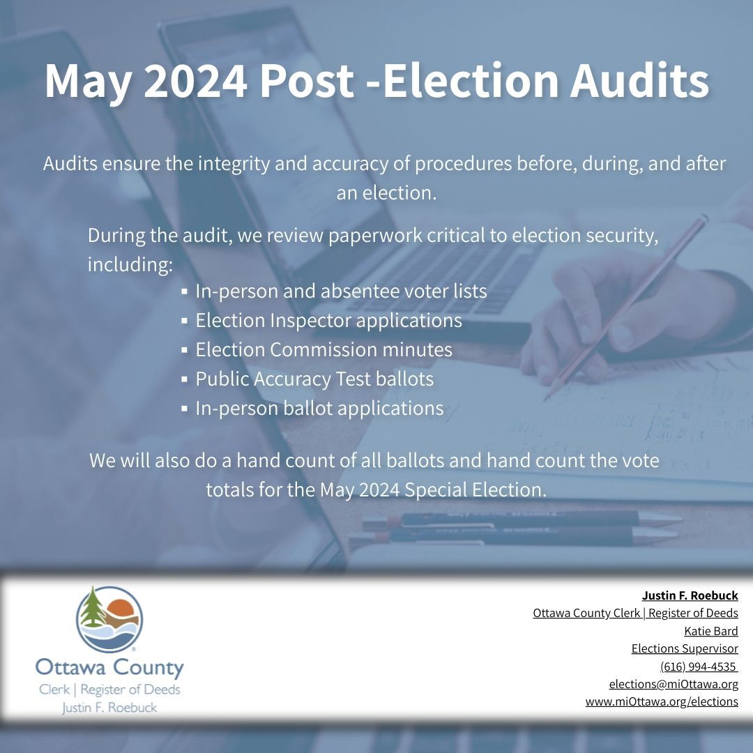 OttawaElections's tweet photo. The May 2024 Post-Election Audits have been scheduled.  The public is welcome to join us. https://t.co/pRFvtDWdRc