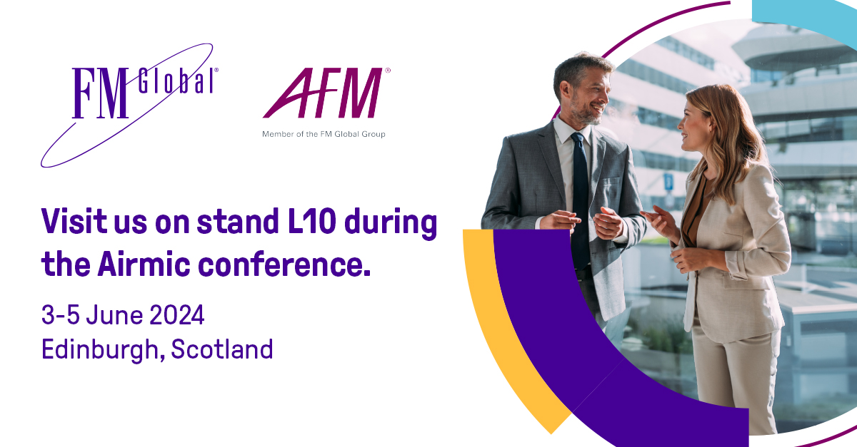 The FM Global team will be at #Airmic2024. Will you? Let’s make a plan to meet.