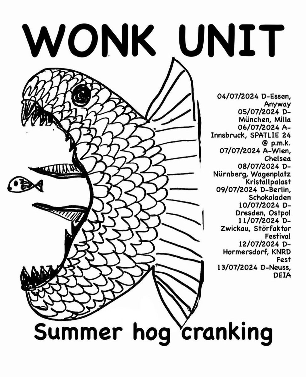 Next little summer Euro Tour!! 
July 4th - 13th.. Come and say "Bonjour!" #summerhogcranking #wonkunit #wonkontour #GBoL