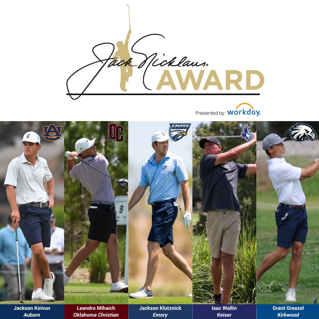 𝙵𝚕𝚢𝚒𝚗𝚐 𝚠𝚒𝚝𝚑 𝚝𝚑𝚎 𝙶𝚘𝚕𝚍𝚎𝚗 𝙱𝚎𝚊𝚛

Congratulations to the below for being named the 2024 Jack Nicklaus National Player of the Year Award presented by <a href="/workday/">Workday</a> recipients: