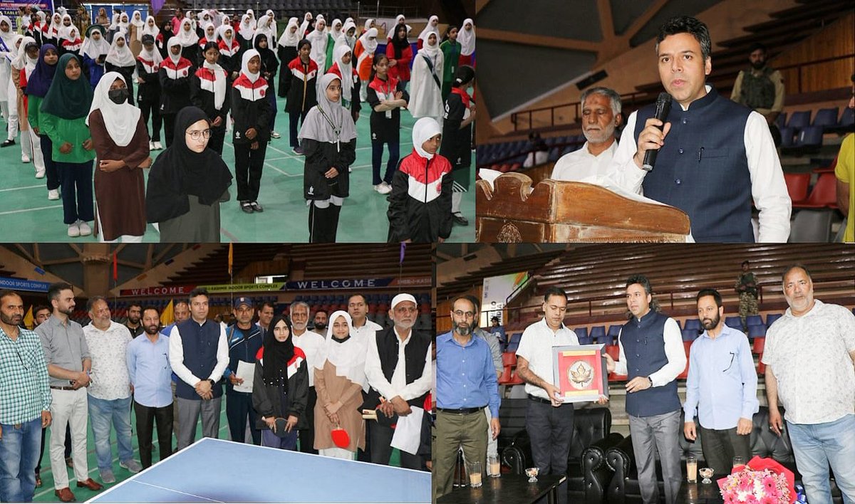 *DC Srinagar inaugurates Inter-Zonal Sports competitions at Indoor Stadium* _ Over 500 Boys & Girls participating in chess & TT competitions_ @diprjk @ddnewsSrinagar @DrBilalbhatIAS