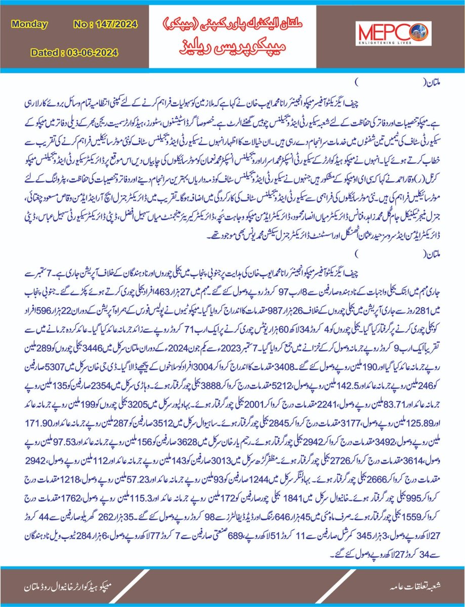 MEPCO Circle Multan tweet media