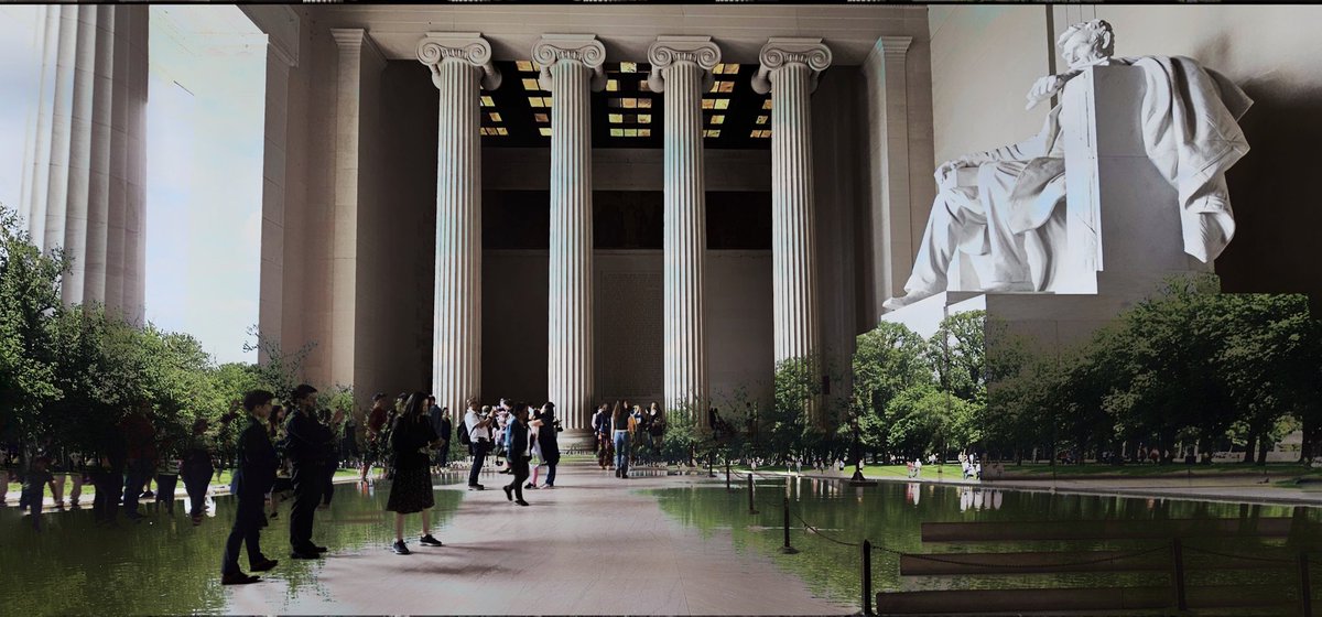 GonzoDelaPaz's tweet image. A surreal update to the @lincolnmemorial in @washingtondc. What would it look like if the #reflectingpool was brought inside the memorial? What if the outside can be brought inside @lincolnmemorial?  

#surrealism #photoart #digitalartists 

Art by Gonzo DeLa Paz