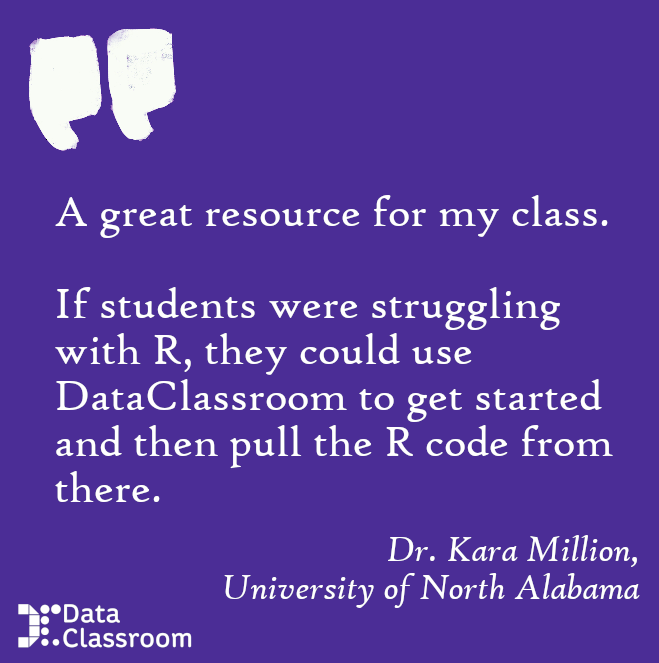 DataClassroom can assist migration to coding-based analysis, allowing students to gain confidence along the way.

#DataScience #TeachingStats #DataLiteracy