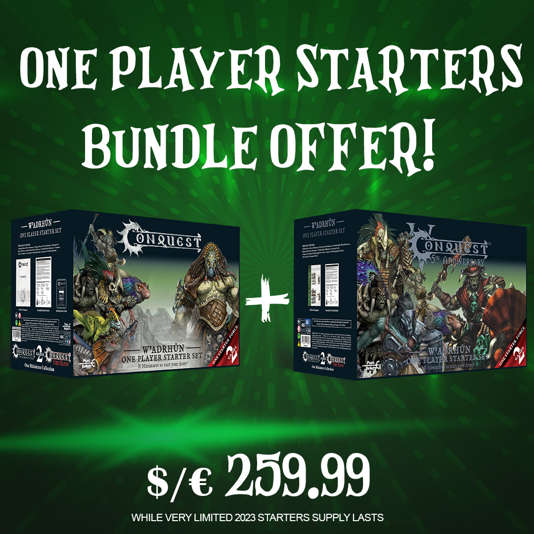 PBWargames's tweet photo. The 2023 One Player Starters are going away!

We are saying goodbye to the 2023 One Player Starter Sets with an exclusive bundle offer!

Only a few last pieces are left!

Available for 3 factions until stocks last:
https://t.co/YNMByLeiKn

#Conquest #ParaBellumGames https://t.co/cKE9rWDImA