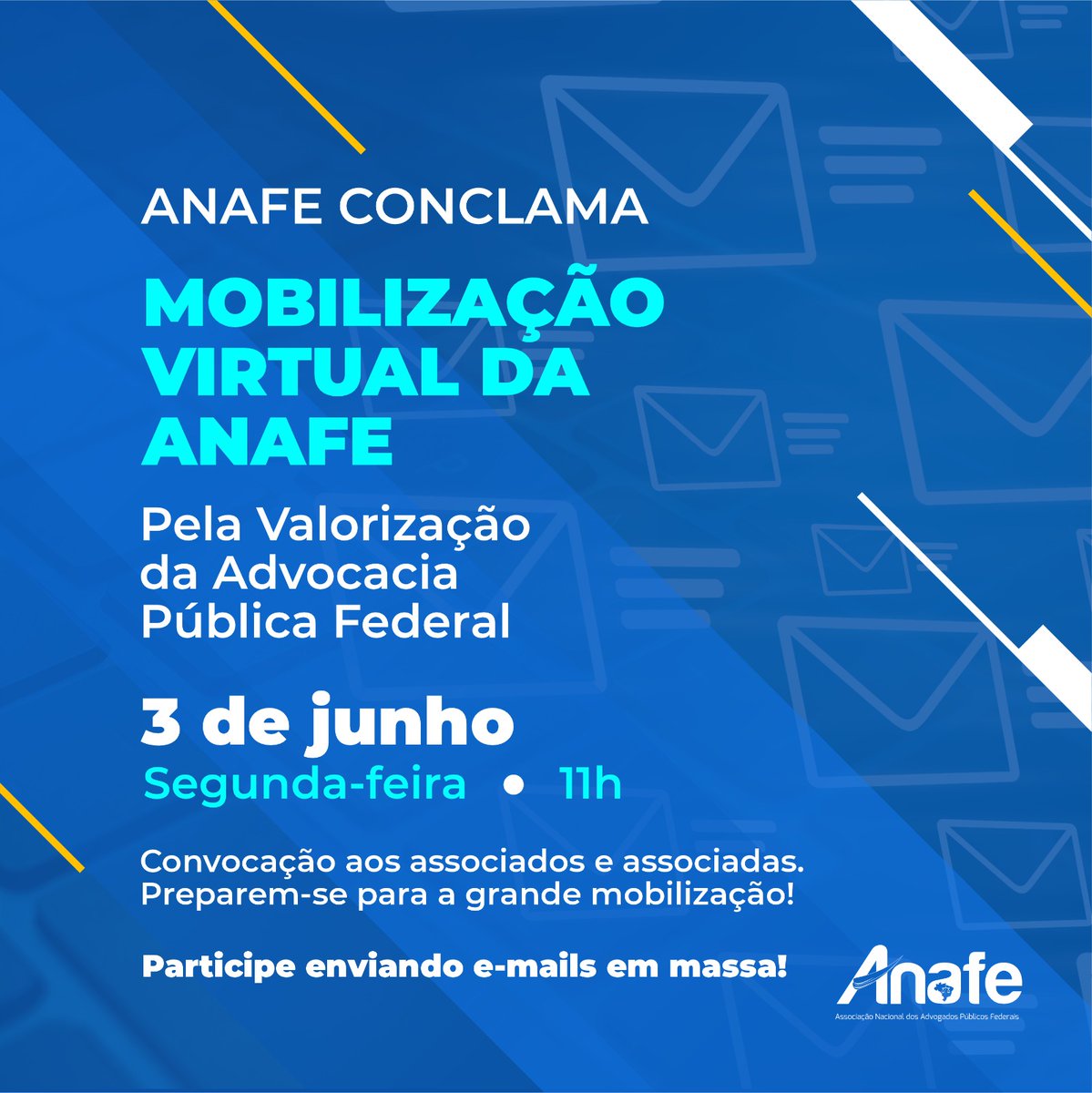 ➡️ Encaminhe para os seguintes e-mails: 
gabinete.ministro@agu.gov.br
listaprocbcb@agu.gov.br
PGFN-procuradores@pgfn.gov.br
🔗 Listas temáticas da PGF, PGU e CGU

✉ Texto a ser enviado:
anafe.org.br/conteudo-de-e-…