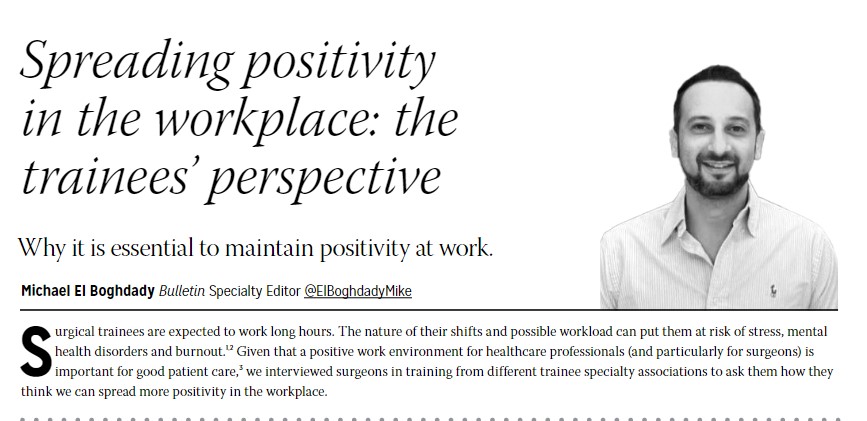 ''I hope that we will continue hearing from trainees about the challenges they face in the surgical training, and that everyone will try to spread more positivity at work, look after their mental health and be kind to each other''

publishing.rcseng.ac.uk/doi/epdf/10.13…