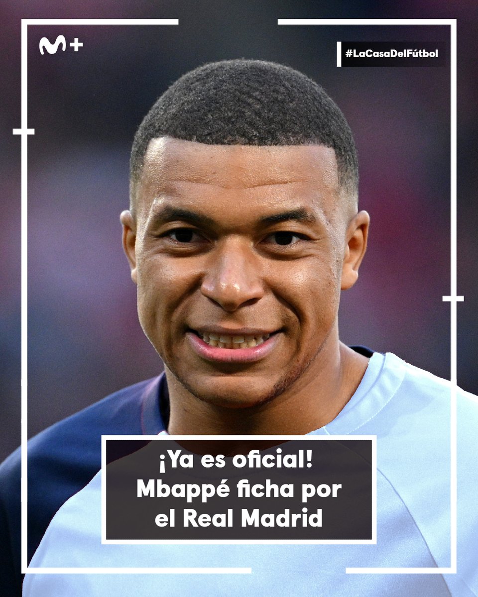 MPlusDeportes's tweet photo. 🚨 Kylian 𝐌𝐛𝐚𝐩𝐩𝐞́ firma con el Real Madrid hasta 𝟐𝟎𝟐𝟗. 

#LaCasaDelFútbol https://t.co/eHcgri56Dl