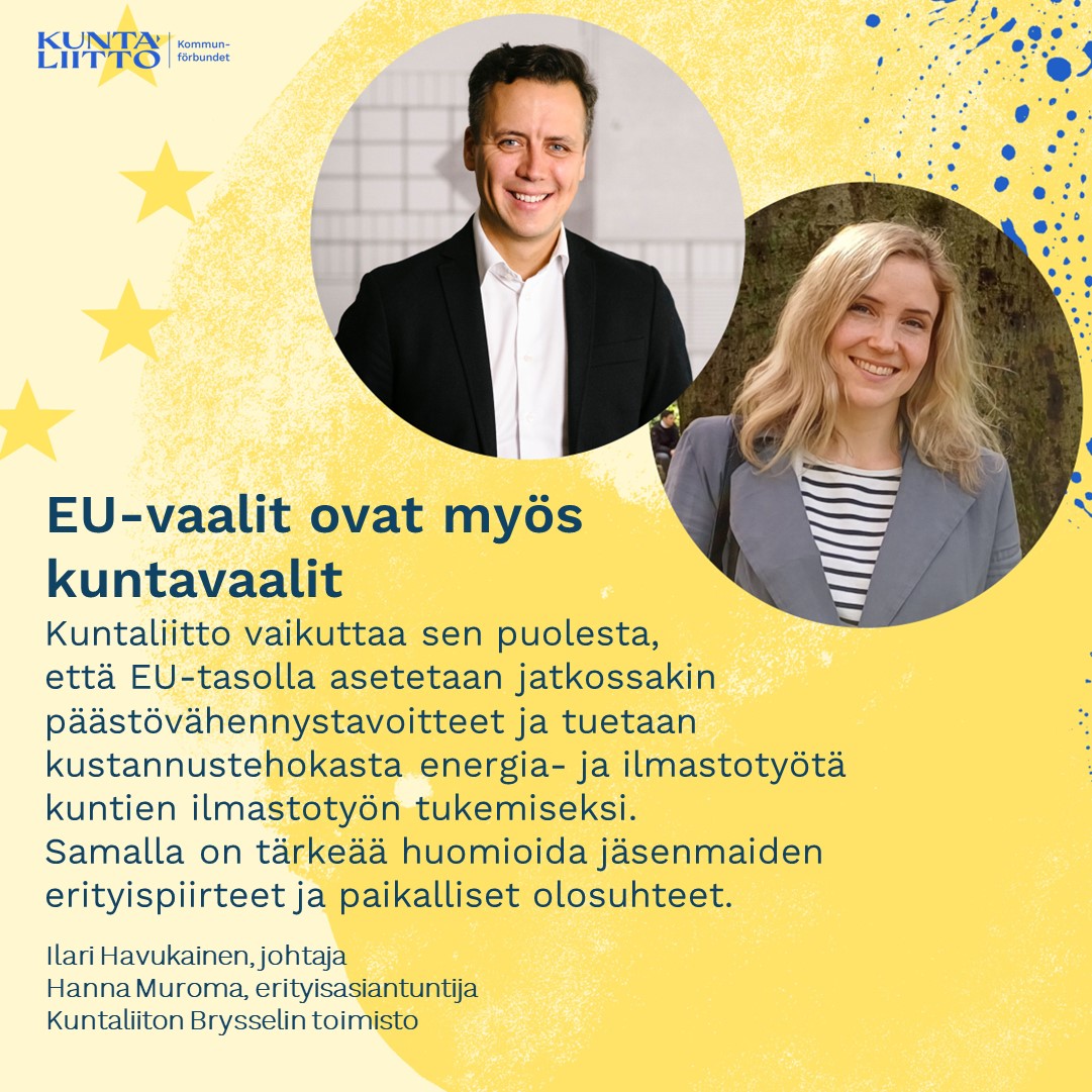 EU-vaalit ovat kuntavaalit, sillä kunnissa kohdataan ensimmäisenä globaalit ilmiöt ja haasteet, bloggaavat
<a href="/KLBryssel/">Kuntaliitto Bryssel</a> <a href="/IlariHavukainen/">IlariH</a> ja Hanna Muroma.

Miltä tilanne näyttää Brysselistä? Lue blogi ja ota analyysit haltuusi👉https://kuntaliitto.fi/blogi/2024/eu-… 

#EUvaalit #kunnat