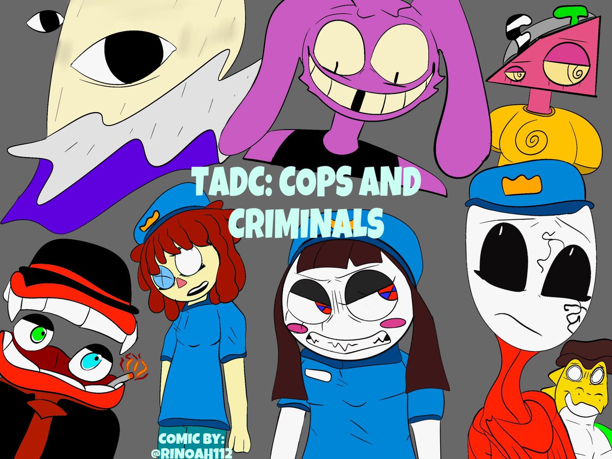 Rinoah112's tweet photo. Made a cops and criminal Tadc comic! Gonna send the first 4 (part 1) of it soon! Stay tuned 👀 #Tadc #comic https://t.co/6JhJNLtdMN