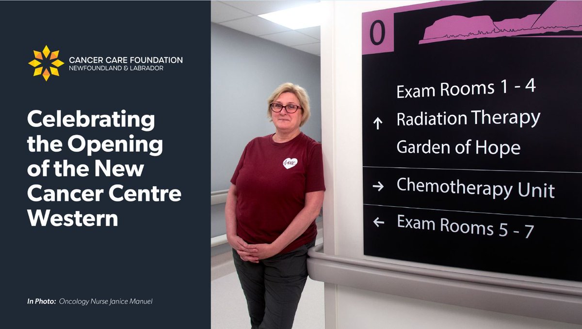 Cancercarefdn's tweet photo. It’s an EXCITING day for Cancer patients in the Corner Brook area – Cancer Centre Western Region of @NL_HealthServ officially OPENS today!! This brand-new state of the art facility provides an enhanced level of care for cancer patients and their families #cancercare #gardenofhope https://t.co/Ya6mldZYBB