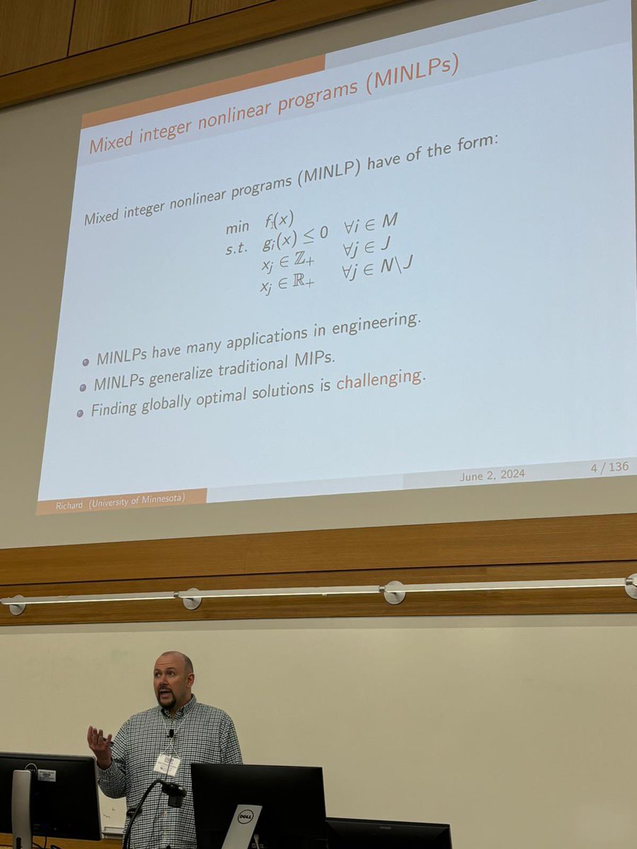 akazachk's tweet image. I heard that everyone wants to learn about cool cutting planes. @SantanuSDey and @JeanPhi74808687 kindly accommodated with great talks as part of the #MIP2024 summer school yesterday. Everyone is warmed up for the rest of the workshop starting shortly! #orms