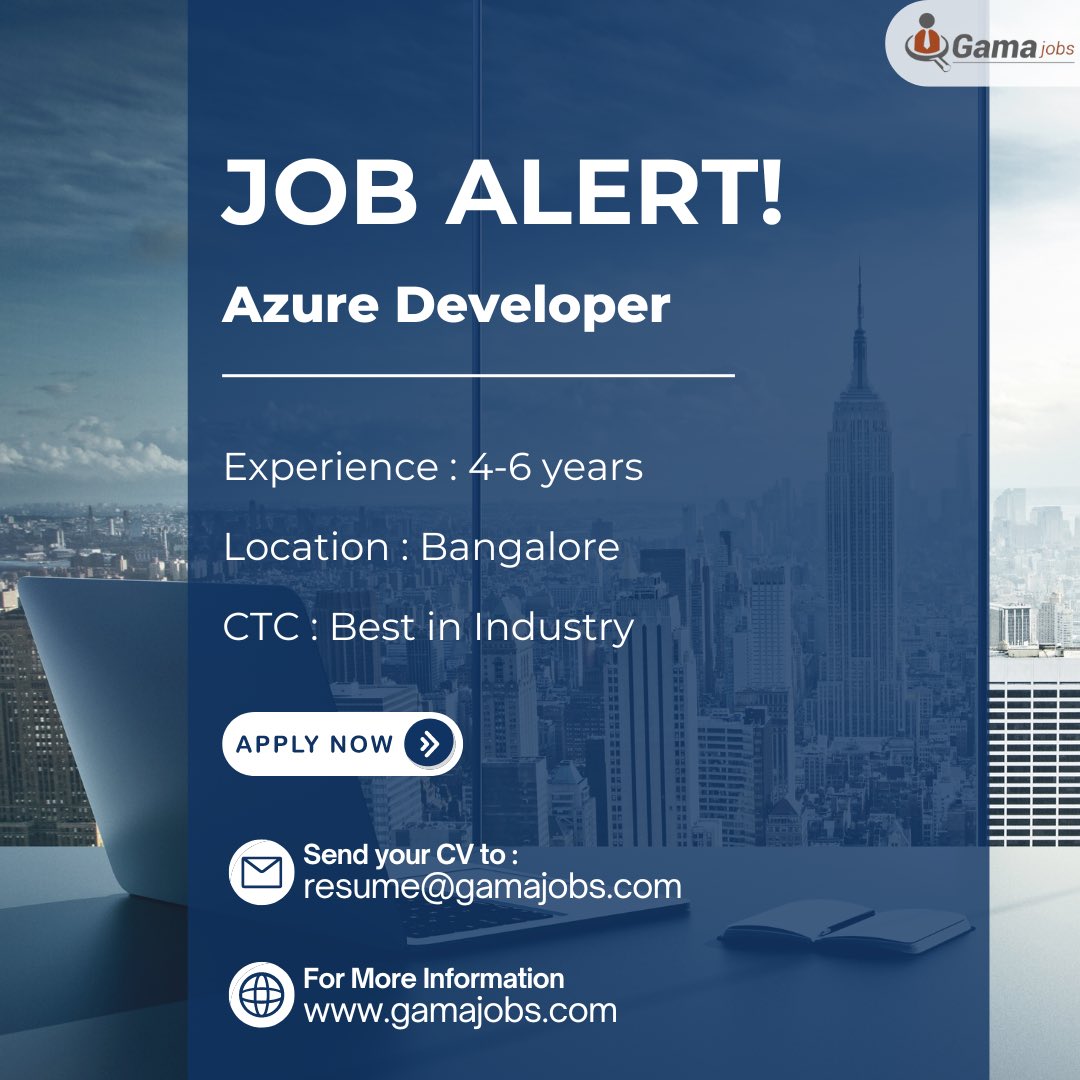gamajobs's tweet photo. Apply Here : https://t.co/37yFVpl0cX

#azure #cloud #aws #microsoft #cloudcomputing #devops #gamajobs #linkedin https://t.co/VZ7UI0leCC