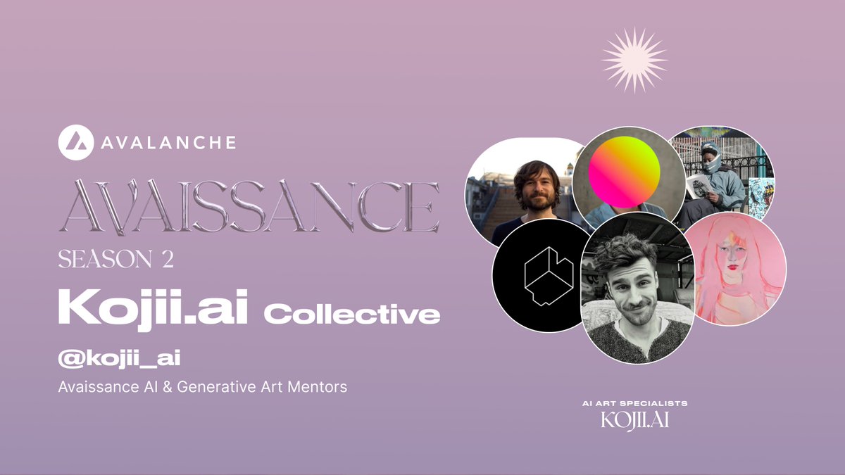 Excited to announce the first class of the Avaissance program happening on Wed, June 5, at 2 PM ET!🎉

Meet the teachers:

Gene Kogan: Artist &amp; programmer with interests in generative art, collective intelligence, and autonomous systems. He codes, gives talks, teaches workshops,
