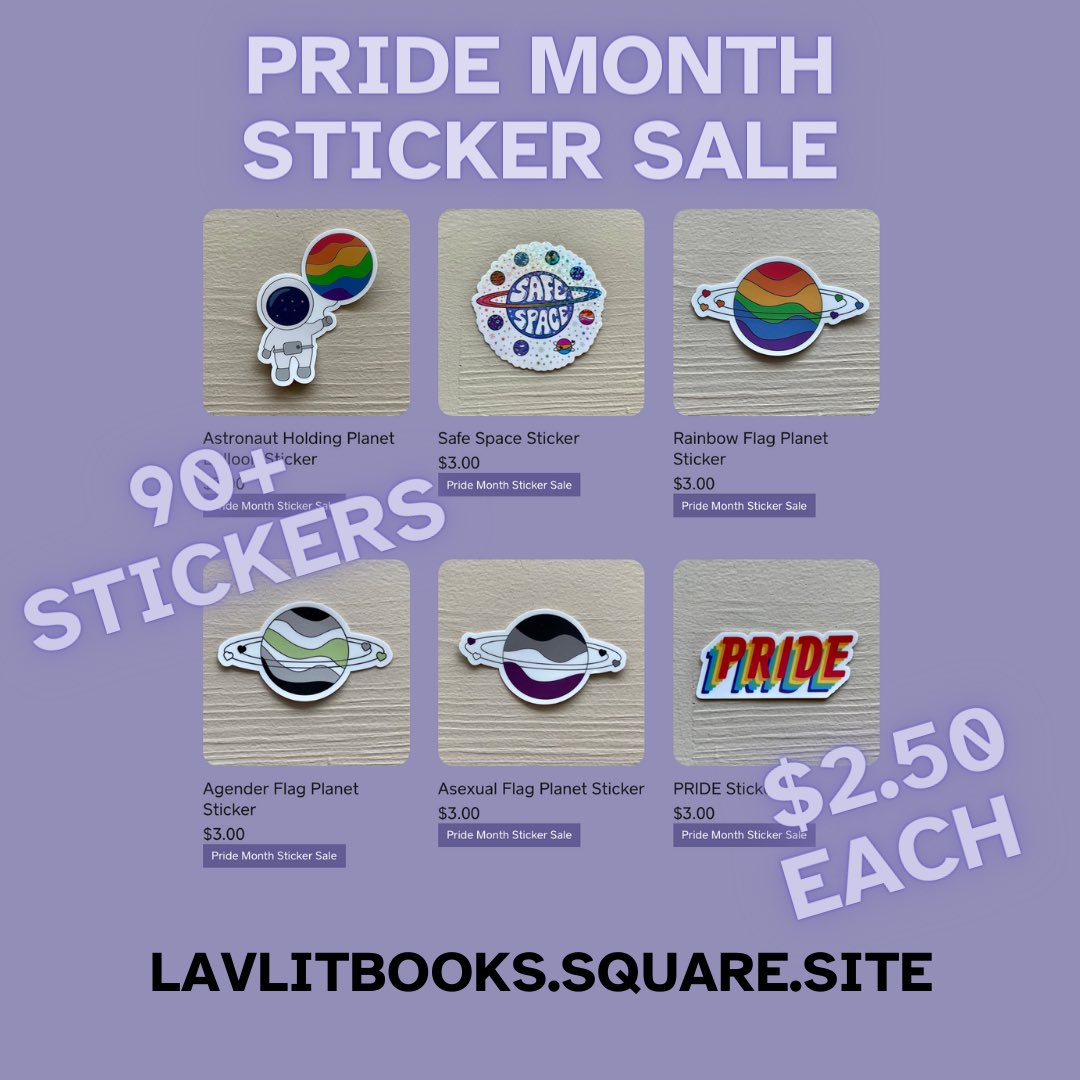 LavLitBooks's tweet photo. Happy Pride Month!! 🏳️‍⚧️🏳️‍🌈 Help support a small queer-owned business and treat yourself to some fun stickers while you’re at it. https://t.co/vWNYDze43d 🌈
 #pridemonth #queerownedbusiness #happypride https://t.co/mMrnUXpdhb