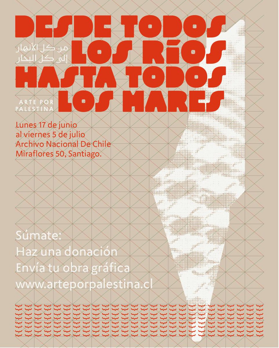 JavieraManzi's tweet photo. DESDE TODOS LOS RÍOS HASTA TODOS LOS MARES. Arte por Palestina 🍉
Proximamente exposición en solidaridad desde el Río Jordán al Océano Pacífico, desde el Mapocho hasta el Mar Rojo. Arte q exige el fin dl #genocidioenGaza por una #Palestinalibre

Aquí más info y cómo colaborar 👇🏽 https://t.co/BY4qJo8kps