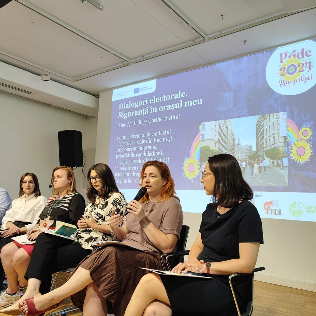 Colega noastră Nona Șerbănescu la dezbaterea 'Dialoguri electorale. Siguranța în orașul meu'. 

Demos în Consiliul Local Sector 1!