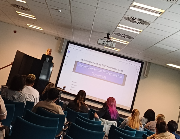 NcallianceP's tweet photo. 🤗Here @SalfordCO_NHS for 'Preceptorship Induction' with our newly qualified registrants.. starting their journey today in the NCA. Very informative 'Dementia Awareness' session this afternoon #LoveLearning💕     @NCAlliance_NHS @janemac57518733 @CpdNca @TNATeamNCA1 https://t.co/4dJktKxXl0