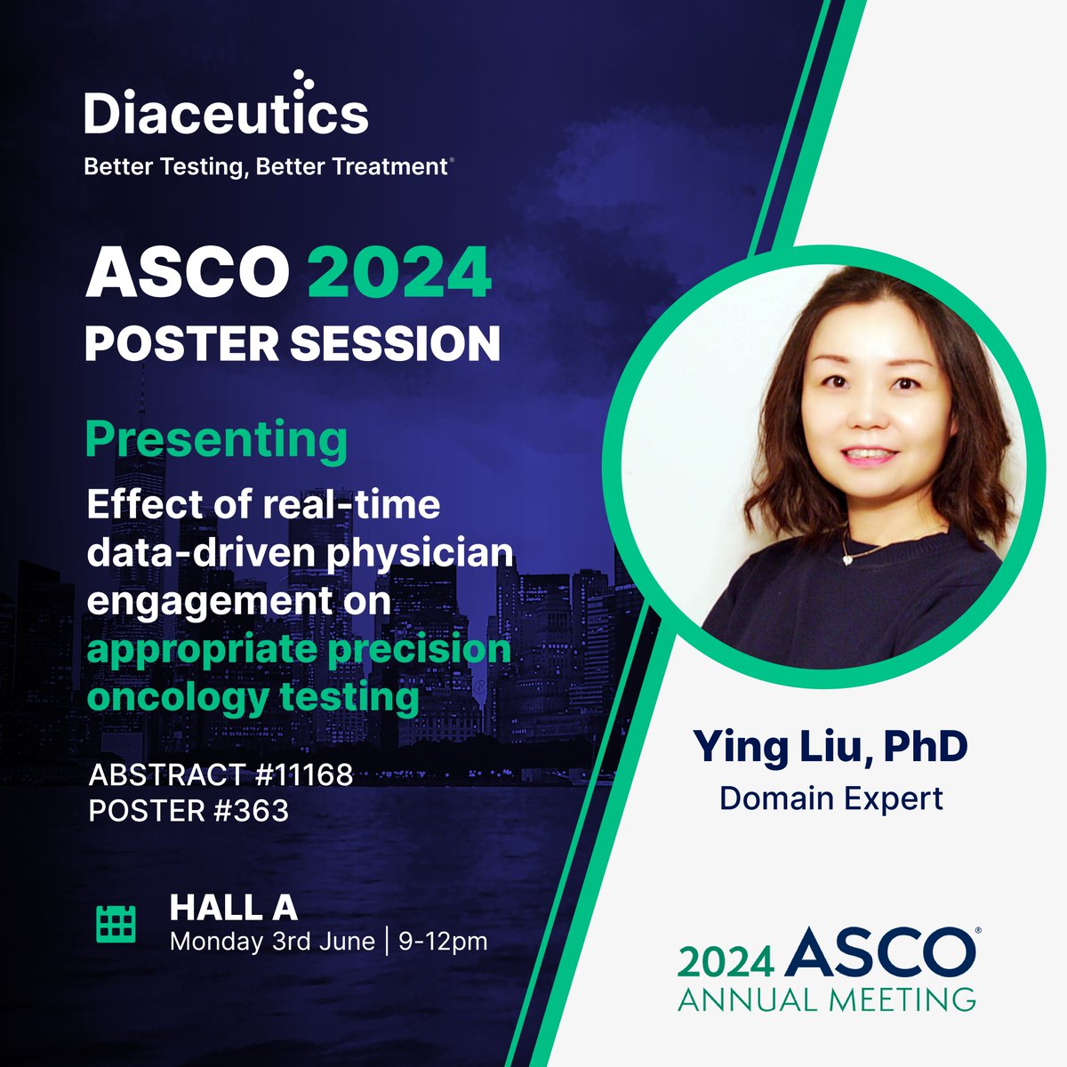 We are delighted to have our research accepted for poster presentation at ASCO this year. Don’t miss Ying Liu, one of our abstract authors, who will be presenting this research during the morning session today at ASCO, 9:00 am to 12:00 pm, Hall A. 

#ASCO2024 #ASCO24