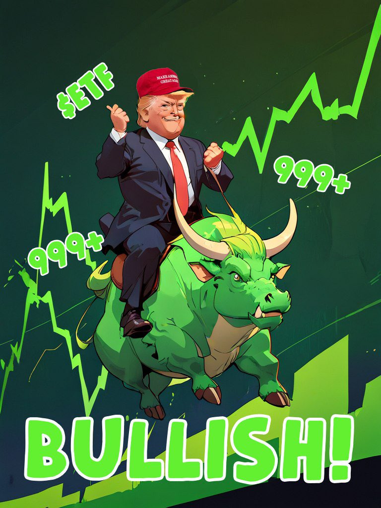 TRUMPFANSTOKEN's tweet photo. Study $ETF = TRUMP x MAGA x ETF.

@realDonaldTrump is bringing crypto back and ETFs as well.

#trump #trump2024 #maga #electedtrumpfans https://t.co/ICiQn43328