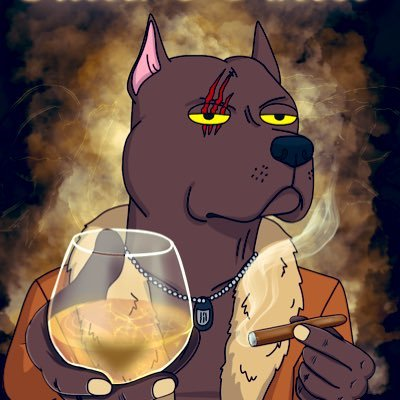 🐶🥃 Meet our stylish dog! He knows luxury - he holds a cigar and a glass of whiskey like a real gentleman! 🎩🐾