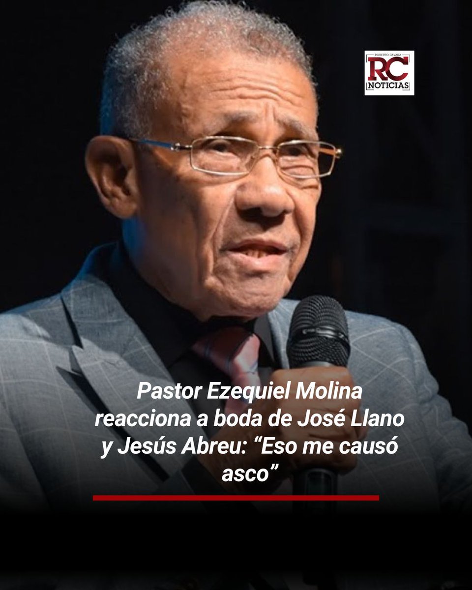 #RCNoticias | El pastor Ezequiel Molina Rosario reaccionó este domingo a la boda entre el reconocido mercadólogo y productor dominicano, José Llano y Jesús Abreu Montero, cirujano estético y presidente del Centro de Cirugía Plástica y Lipoescultura (CECILIP).
