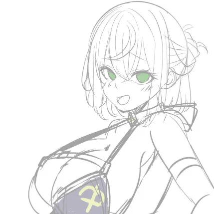 大きい人描いてる 