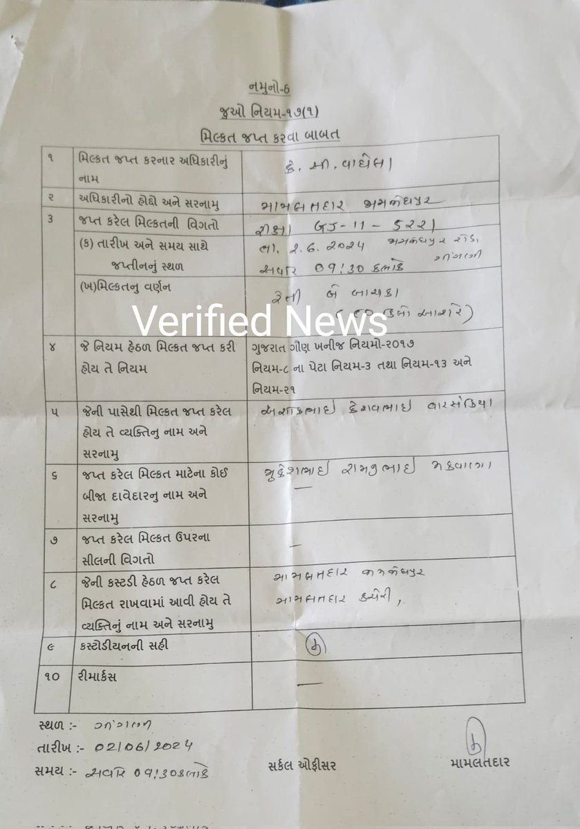 *Verified News* 📰 

*કોઈ જામ જોધપુર મામલતદારને ભારત રત્ન આપો*

જામજોધપુરમાં રિક્ષામાં 2 બોરી રેતી ભરીને જઈ રહેલા વ્યક્તિને રિક્ષા સાથે રેતીની 2 બોરી જપ્ત કરી 

રાજ્યમાં કરોડોના ખનિજ માફીયાઓ બેફામ ફરી રહ્યા છે