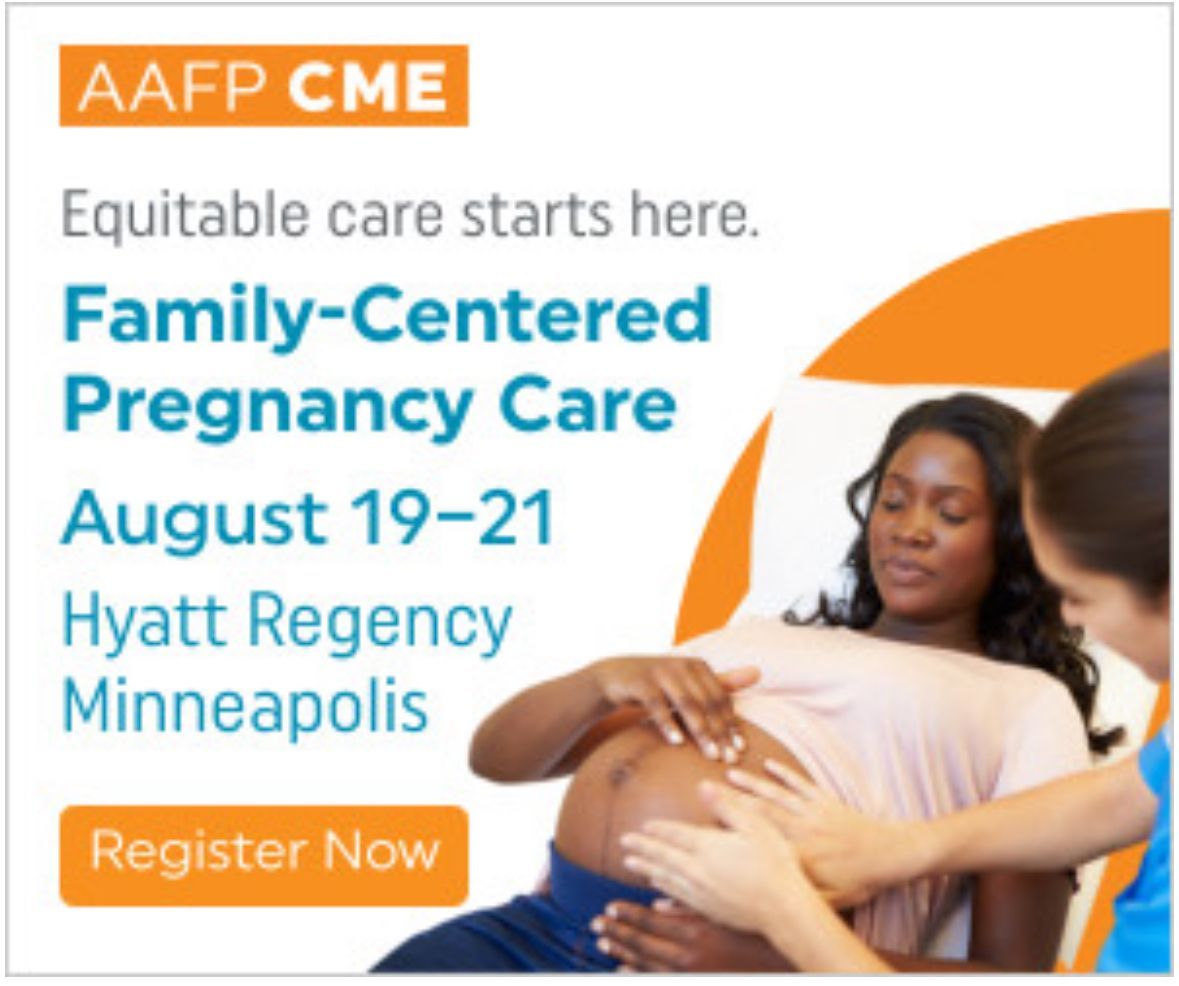 MargotSavoy's tweet photo. Registration is open for the #AAFP live in-person reproductive health course. Topics include ALSO training, preconception, pregnancy care & 4th trimester with a focus on equity all throughout.
For more info: https://t.co/u3K6dFW9aZ
#AAFPCME https://t.co/XtJe5D7yBI