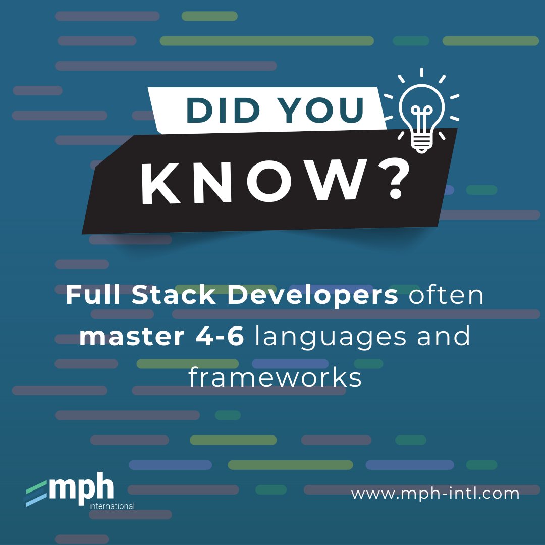 MphIntl's tweet image. Full Stack Developers are Masters of Many! It's not uncommon for these tech wizards to wield expertise in 4-6 major programming languages and frameworks. From front-end finesse to back-end brilliance, they've got it all covered! 💻💪
#FullStack #TechMastery #CodingWizardry
