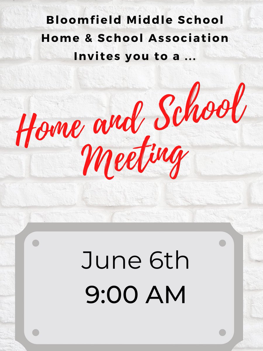 BMS Home and School meeting this Thursday.