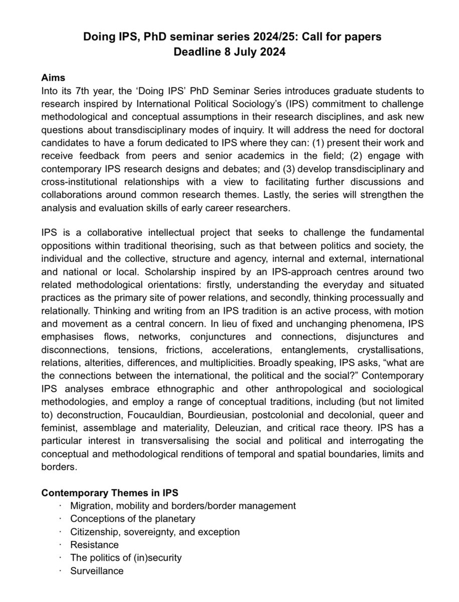 doingips's tweet photo. 🚨🚨Calling all PhDs in and around London to submit your papers for the 7th edition of our DoingIPS PhD Seminar Series London 🚨🚨

Deadline 8July224. 
Full call: https://t.co/GBwkABLPki. 

Please share widely within your networks!! https://t.co/RwssubqxJ7