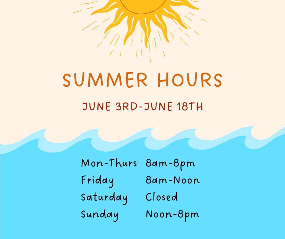 The first summer semester has begun, and our library hours have been updated as shown. Remember to stay hydrated in this heat, Dustdevils! ☀️

#libraryhours