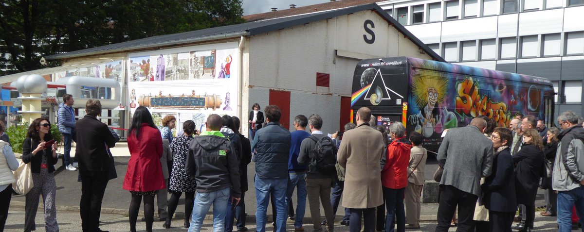 Inauguration de l'exposition sur l'accélérateur de particules à <a href="/Scientibus2/">Scientibus</a> ! Ravis d'accueillir à cette occasion des membres de <a href="/InstUnivFr/">Institut universitaire de France (IUF)</a> 
@unilim @UnilimSciences