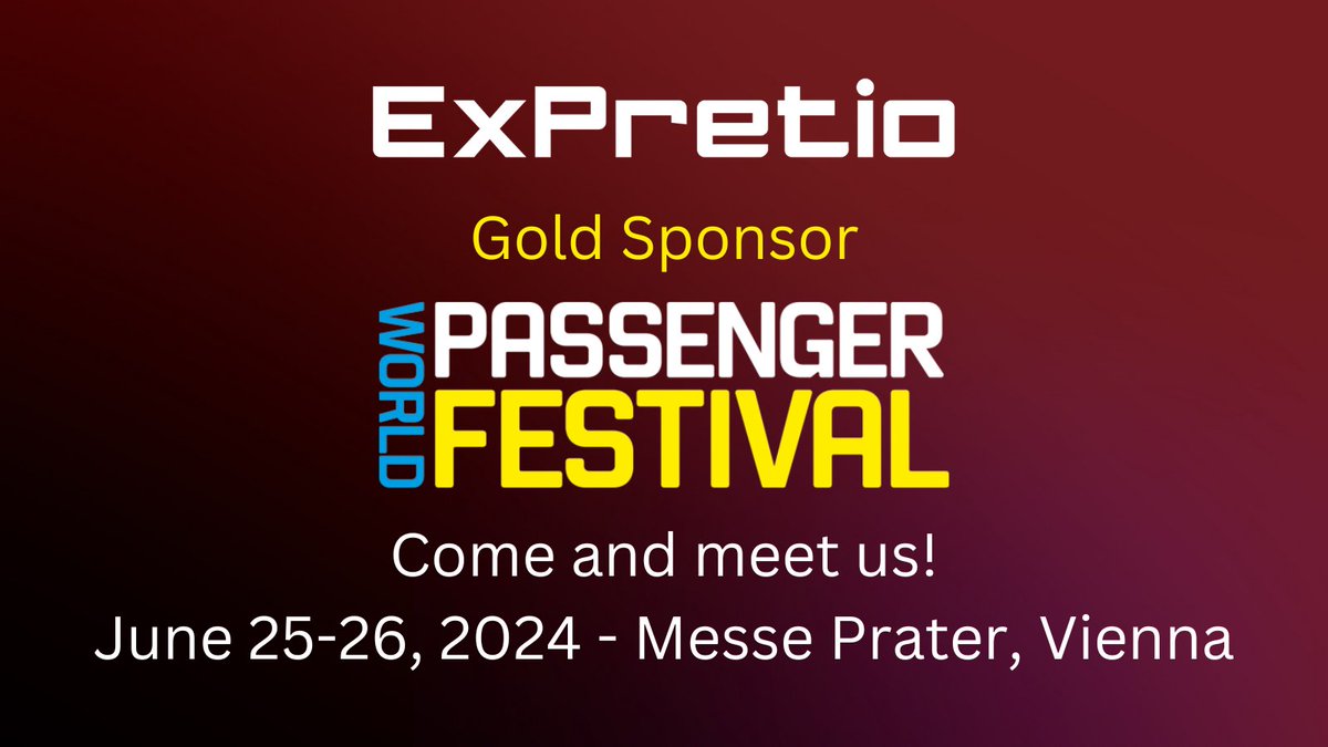 📢 We're just a few weeks away from World Passenger Festival 2024!
 
As a Gold Sponsor at this year's edition, our booth will be exceptionnally larger to welcome more visitors and host exciting activities! 

Come and meet us! 

#Rail #Transport #PassengerFest #RevenueManagement