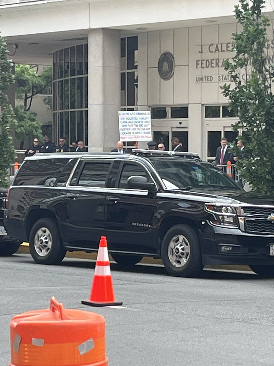 realtimsharp's tweet photo. 1 anti Biden protestor is on the scene.  Allegedly more will be joining him. https://t.co/GCLiPPqDPt