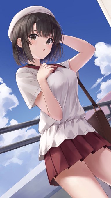 「brown hair red skirt」 illustration images(Latest)