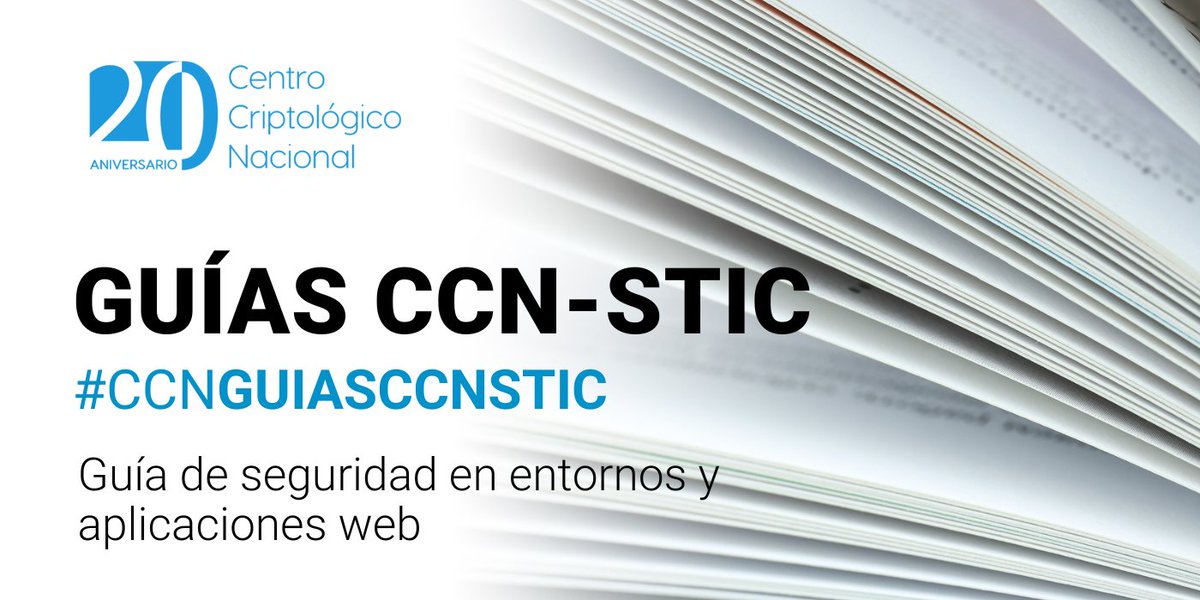 CCNCERT's tweet image. #CCNGUIASCCNSTIC Consulta la guía CCN-STIC 812 para evitar posibles amenazas de seguridad asociadas a los entornos y aplicaciones web durante su diseño y antes de su paso a producción.
📝Todos los detalles 🔗ccn-cert.cni.es/es/800-guia-es…