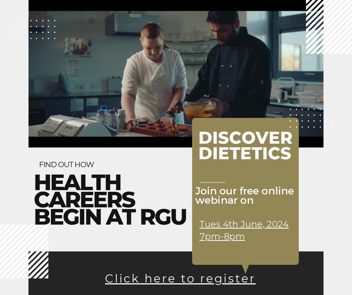 NHS Grampian (@nhsgrampian) on Twitter photo #ICYMI To coincide with #DietitiansWeek (3 -7 June), <a href="/RobertGordonUni/">Robert Gordon University (RGU)</a> is hosting a ‘Discover Dietetics’ webinar via Zoom on Tuesday 4th June from 7pm - 8pm.
Find out more: rgu.ac.uk/events/events-…
#DW2024 <a href="/Dietetics_RGU/">@Dietetics_RGU</a> #ICYMI To coincide with #DietitiansWeek (3 -7 June), <a href="/RobertGordonUni/">Robert Gordon University (RGU)</a> is hosting a ‘Discover Dietetics’ webinar via Zoom on Tuesday 4th June from 7pm - 8pm.
Find out more: rgu.ac.uk/events/events-…
#DW2024 <a href="/Dietetics_RGU/">@Dietetics_RGU</a>