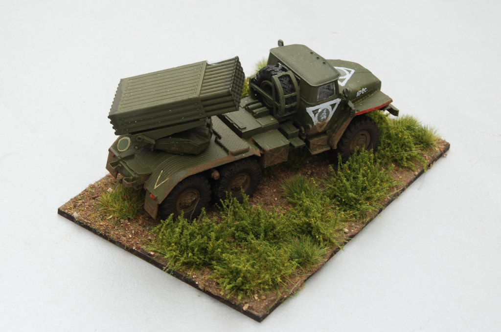milmodelscene's tweet photo. I decided to make a new base for my Trumpeter 1/72 BM21, prompted by a photo from Ukraine. Bushes/tufts from Tajima1, on an mdf base plus Star Decals. #braillescale #MAFVA @JaaaagIrr https://t.co/H4o60soJ9B
