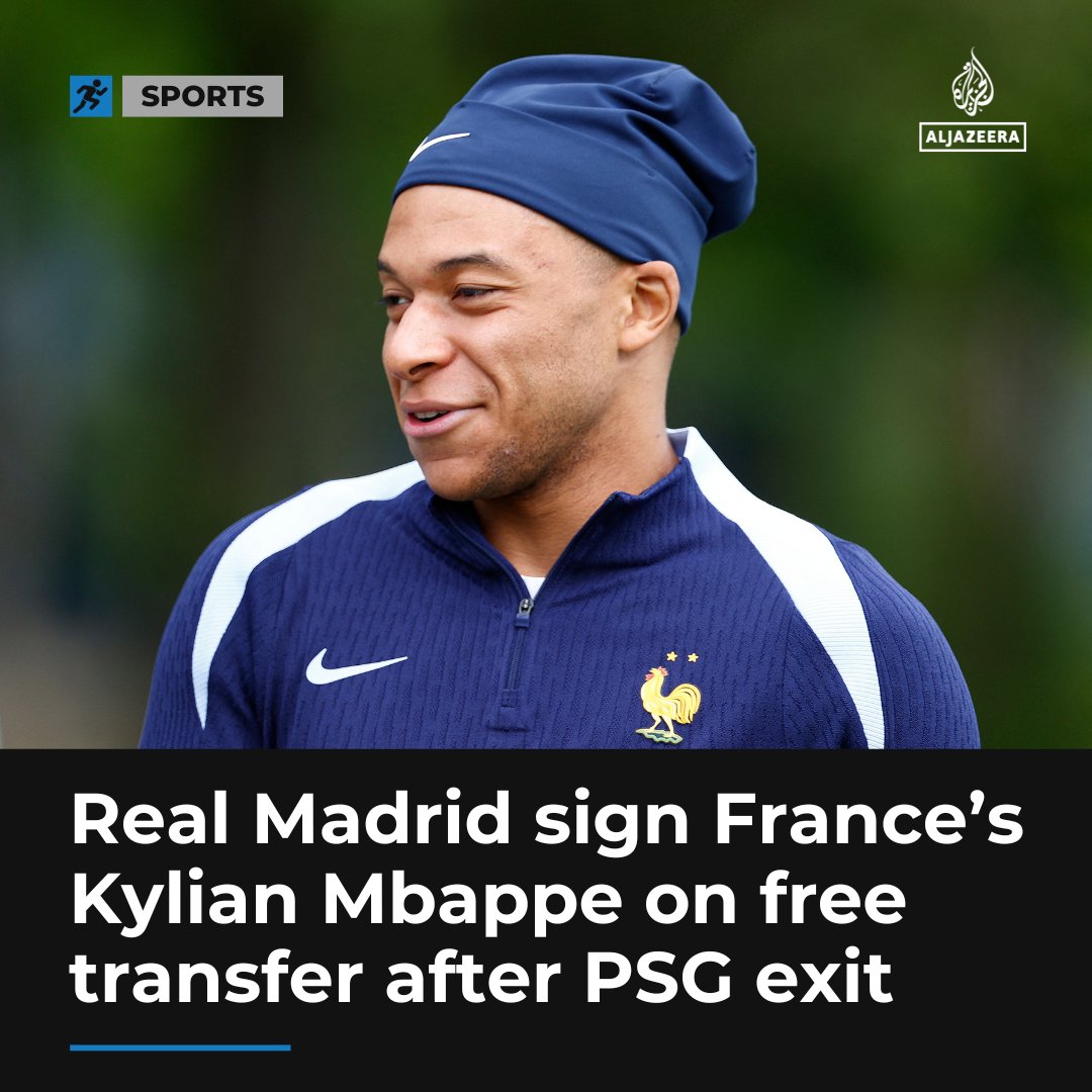 'A dream come true.' France and PSG forward Kylian Mbappe joins Real Madrid as a free agent on a 5️⃣-year contract, the LaLiga club announced aje.io/tw3bw9