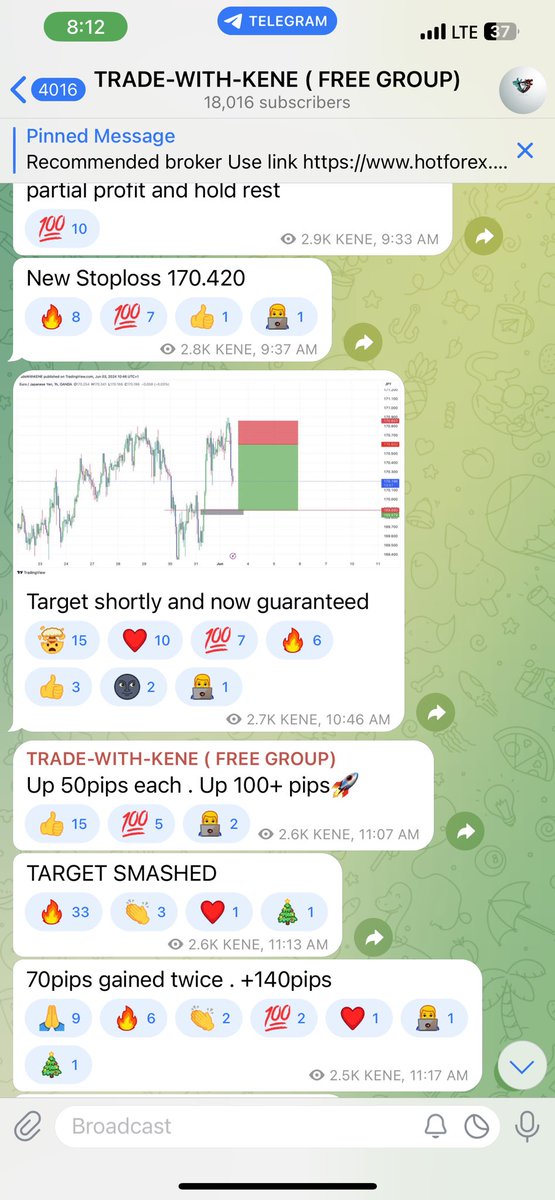 18,000+ subscribers❤️🎉🎉🎉 WE ARE JUST GETTING STARTED❤️

Has this channel benefited you? Please leave a honest comment !

Let’s do more!

t.me/Tradewithkene