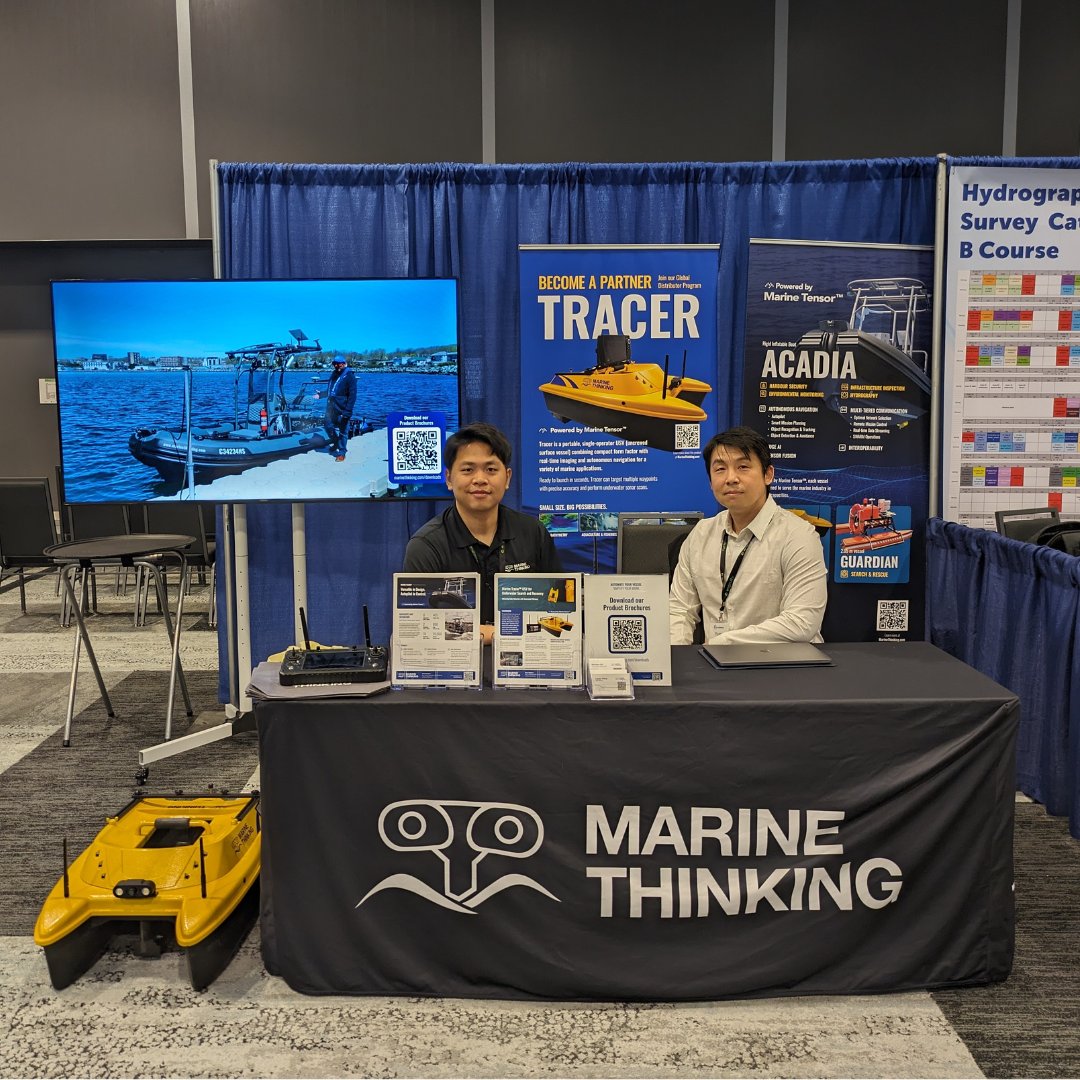 MarineThinking's tweet image. Come one, come all. It's Day 1 at the #H20Conference in Halifax. Swing by Booth 307 for a hands-on look at our Marine Tracer™ #USV and learn how our Marine Tensor™ #technology can transform work and pleasure boats for #autonomous performance.