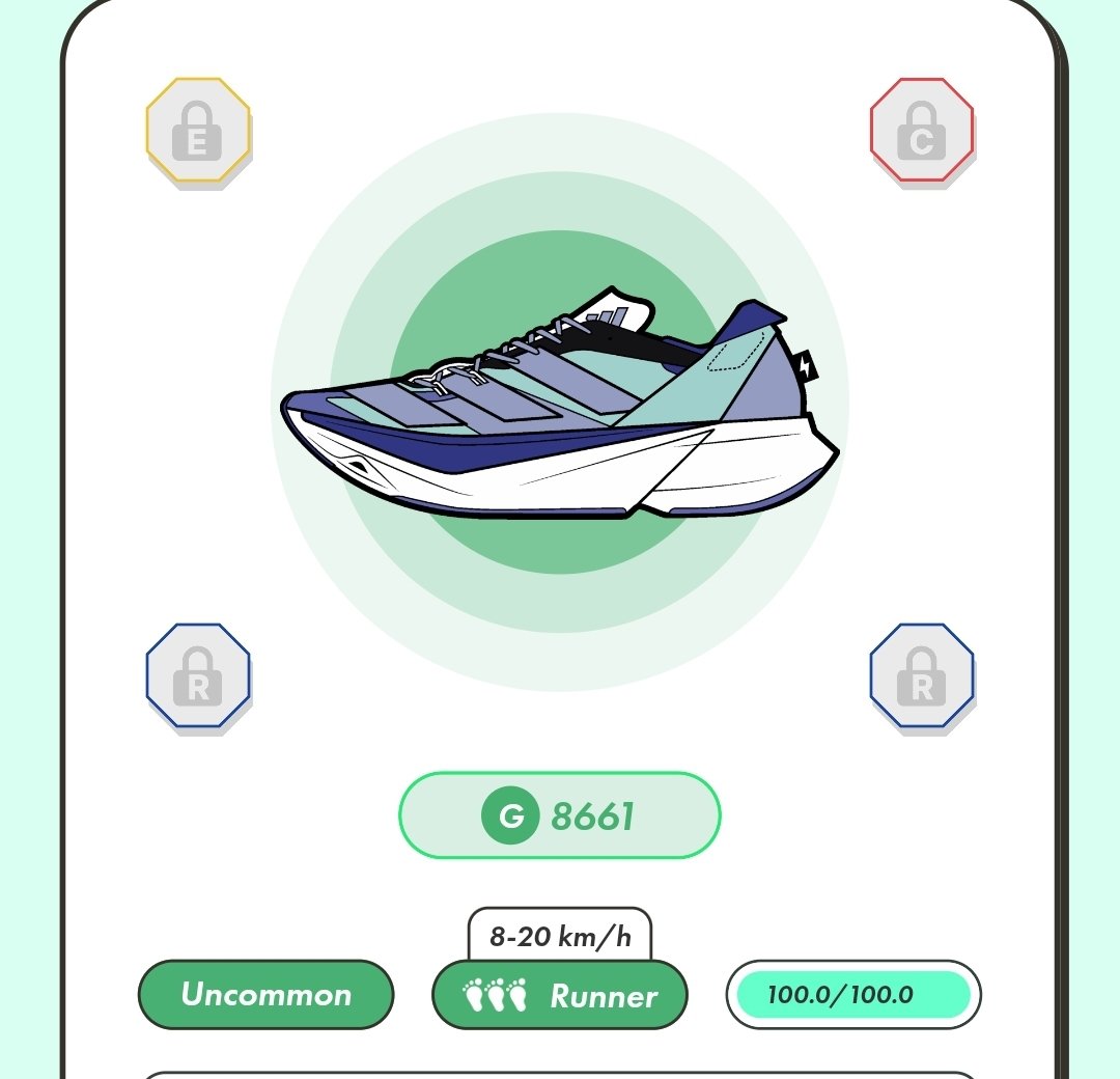StepnYFS's tweet photo. @Stepnofficial My first STEPNxAdidas Genesis Sneakers 🥰🥰🥰 https://t.co/Z5tlaXgqCH