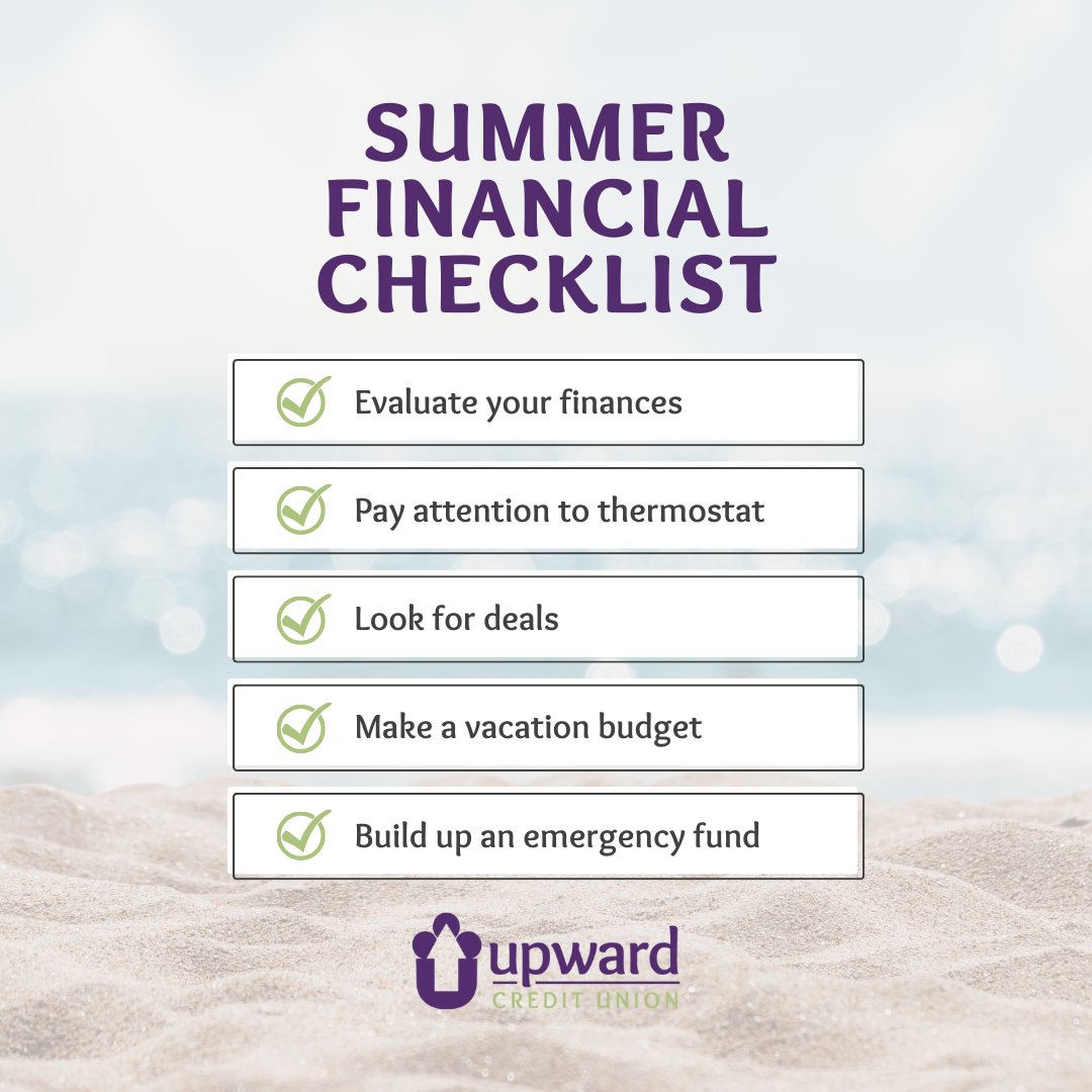 UpwardCU's tweet image. Diving into summer fun? Remember, it’s easy to swipe away but hard to pay back! Use our tips to enjoy your summer without putting a dent in your savings.

#SmartSpending #SummerBudget